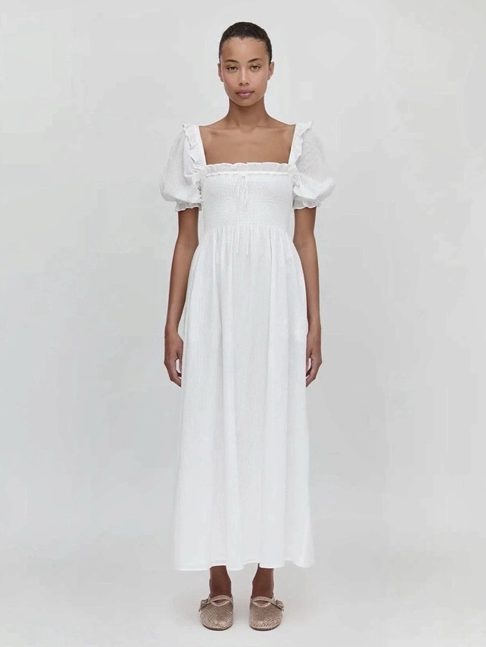 Hill House Home The Scarlett Nap Dress Maxi Dress White Medium